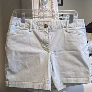 Land's End Mid Rise 5" 4-pocket Chino Shorts, 10 Petite, Aqua